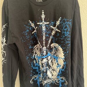 Vitriol clothing Black and Blue Graphic Long Sleeve Shirt
